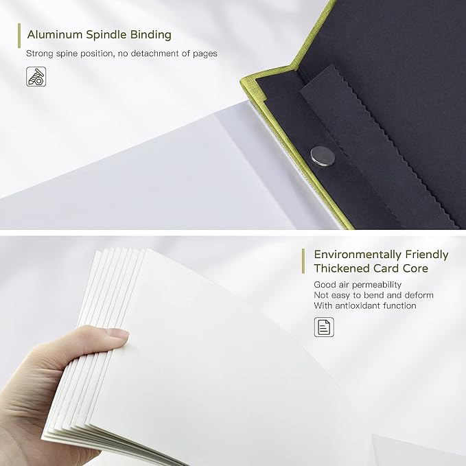 Popotop Large Photo Album Self Adhesive 4x6 5x7 8x10 Scrapbook Album DIY Picture Book,Gifts for Mom,Family Baby and Wedding,with Metal Pen and Plastic Board - Image 7
