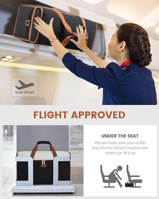 LOVEVOOK Travel Duffle Bag - Weekender & Overnight Bag with Toiletry & Wet Pocket, Carry-On Size, 3pc Set - Image 6