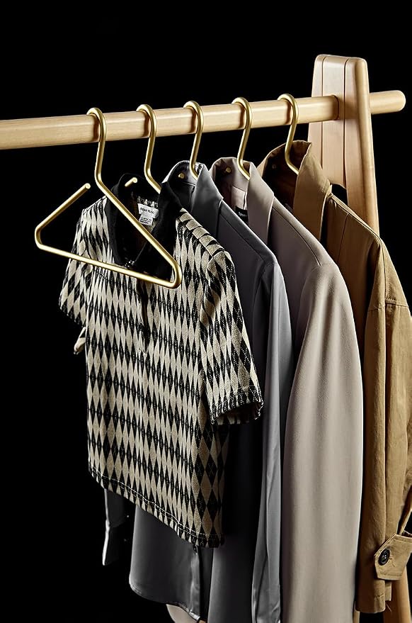 Premium Matte Gold Aluminum Coat Hangers 100 Piece Set, 16.5” Extra Smooth & Durable Metal Shirt Dress Hanger,Aluminum Alloy Hanger,Clothing Support,Clothing Hang - Image 4