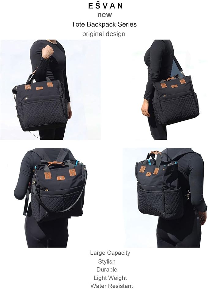 Diaper Tote Bag Totepack Backpack Crossbody Bag 3 in 1 for Women Laptop Backpack Multifunctional with Insulated Pockets - Image 5