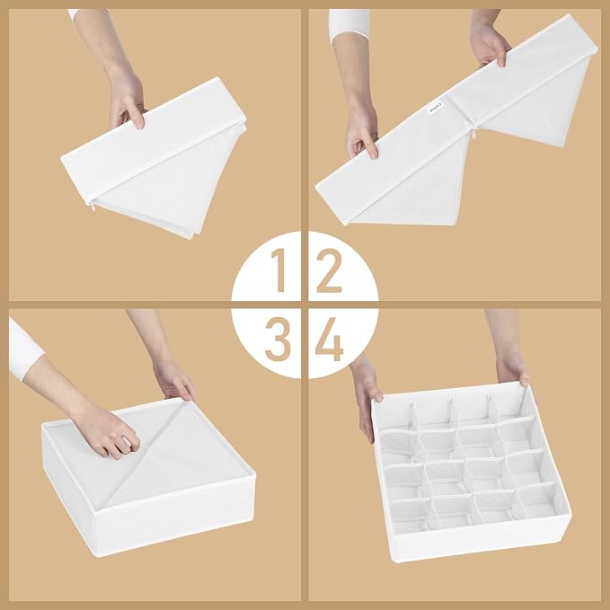 11 Pack Underwear Drawer Organizers, Foldable Fabric Closet Cabinet Organization and Tear-Resistant Storage Boxes for Sock, Toys, Underwear, Bra, Clothes, Ties - Image 5