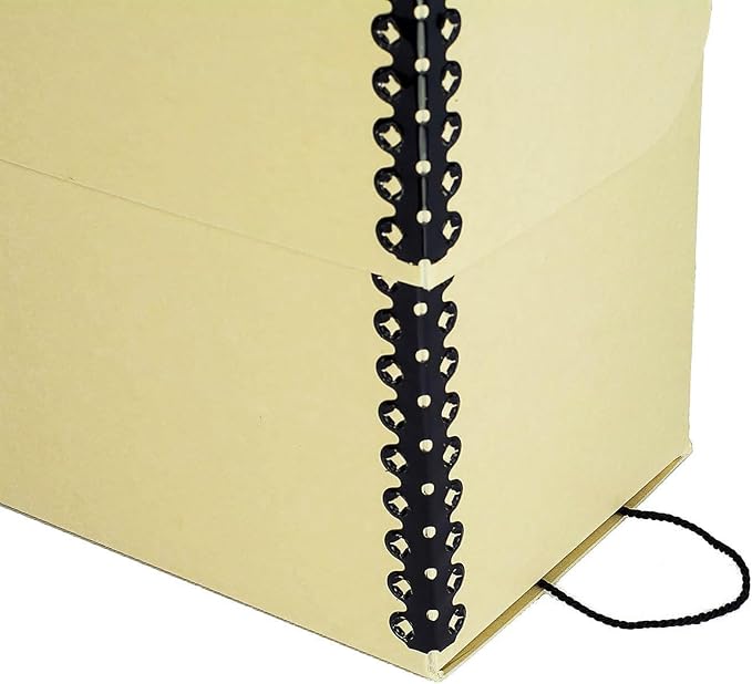 Lineco Archival Document Storage Box, Tan, 12.5" x 10.5" x 5" | Letter-Sized, Metal Edge, Acid-Free Boxboard Case, Organize Files, Prints, Photos, Pack of 2 - Image 4