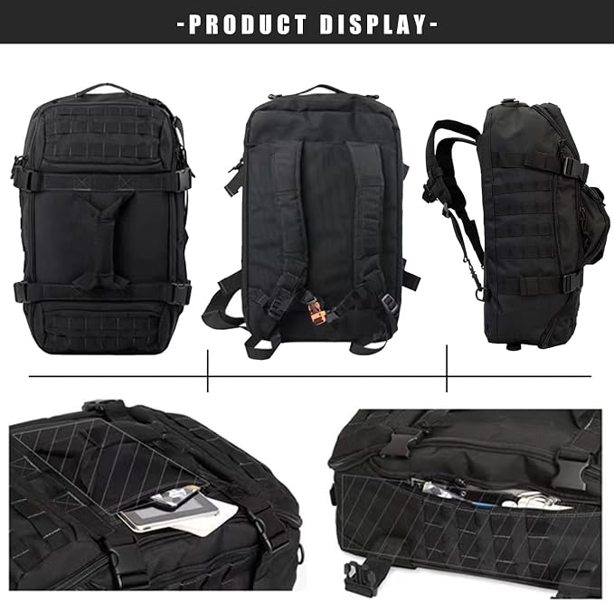 3-in-1 Gym Bag Duffle Bags Backpack - Travel Bag with Shoes Compartment | Sports Duffel Bag for Men Women Ideal for Workout,Weekender,Military,Sports,Overnight,Basketball,Tactical,Football,Baseball - Image 7