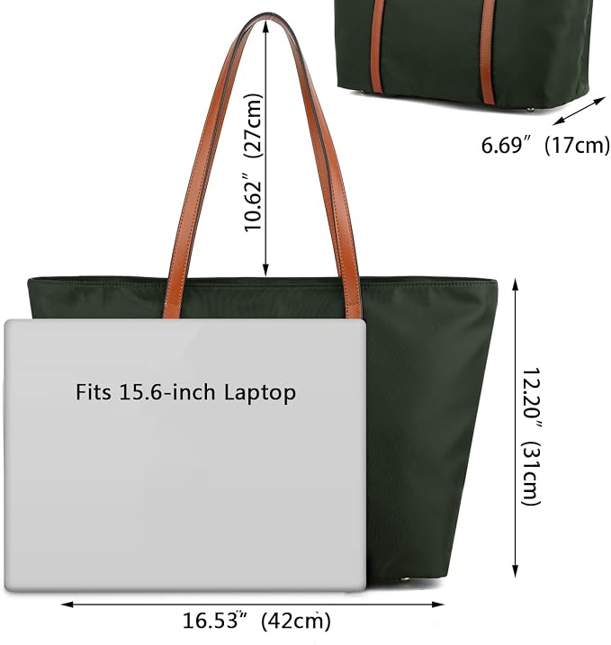 YALUXE Women's Nylon Tote Bags Large Capacity Shoulder Bags Work Handbags Purses Travel Beach Bags | Nylon - Image 7