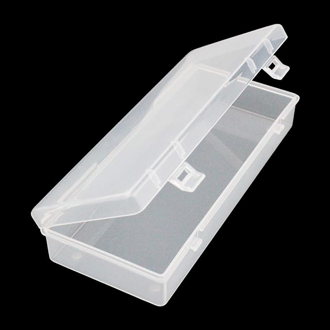 6 Pack Rectangular Clear Plastic Storage Containers Box with Hinged Lid for Beads and Other Small Craft Items (6.1 x 2.56 x 1.18 inch) | Hinged Lid, Double Buckles, For Beads and Small Craft Items - Image 3