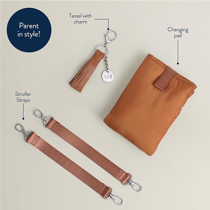 Itzy Ritzy Boss Tote Diaper Bag, Vegan Leather with Changing Pad | Includes Stroller Straps, 4 Pockets, Removable Tassel & Spacious Interior for Stylish Organization of Baby Essentials & More - Image 8