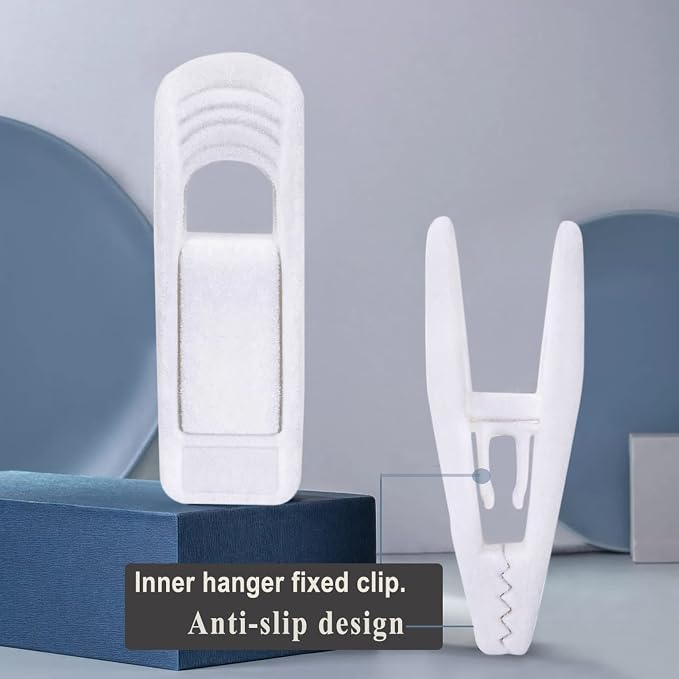 TOFIIGREM White Velvet Hangers Clips 40 PCS, Pants Hangers Velvet Clips Easily Add to Velvet Hanger, Skirt Suit Pants Clothes Velvet Hangers, Baby Kids Hangers Clips - Image 6