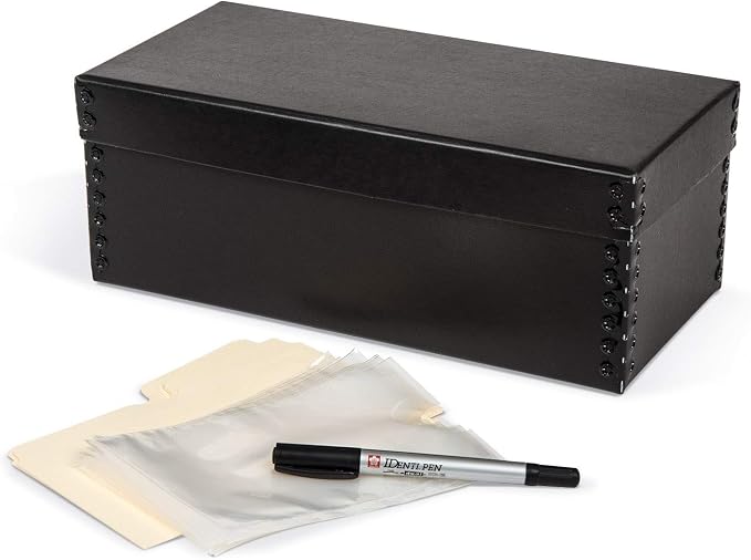 Black Shoebox-Style Photo Storage Kit for 5 x 7 Photographs by GaylordArchival