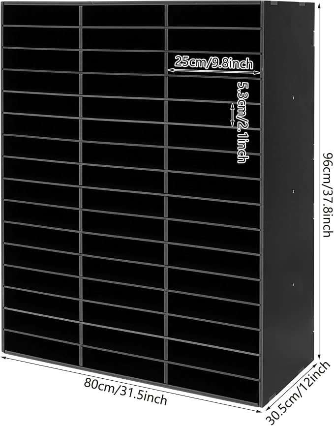 Literature Organizer,Desktop File Sorter Mail Center,Paper Storage Cabinet with 48 Slots Compartments,Suitable for Home School Office (48 Slots Black) - Image 5