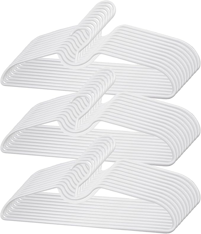 Plastic Clothes Hangers Space Saving Short Neck Hanger, Anti-Slip Heavy-Duty Slim Closet Thin Hangers, Coat Hanger for College Dorms, Homes & More, Enhances Closet Space(30Pack) by Unknown