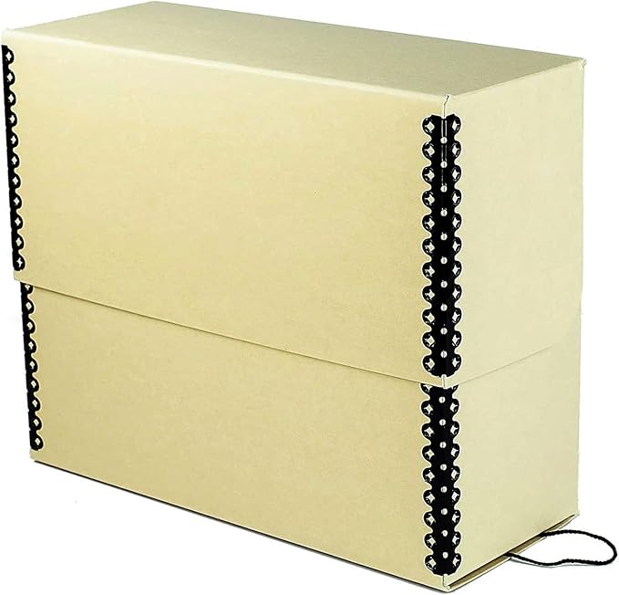 Lineco Archival Document Storage Box, Tan, 15.5" x 10.5" x 5" | Legal-Sized, Metal Edge, Acid-Free Boxboard Case, Organize Files, Prints, Photos, Pack of 2 - Image 2