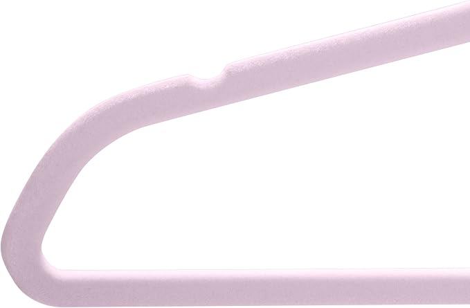 Simplify 50 Pack Kids Velvet Hangers | Slim | Non-Slip Design | Space Saving | Childrens Clothes | Shirts | Pants | Dresses | Baby Nursery | Closet Storage & Organization | Blush - Image 5