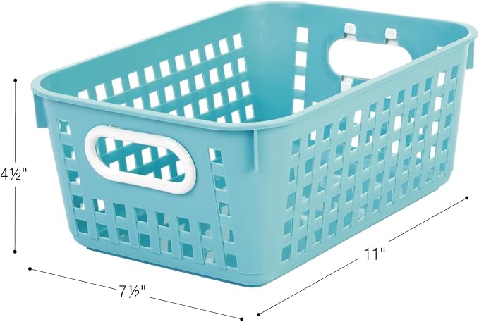 Really Good Stuff Medium Plastic Book Baskets, 11" x 7.5" x 4.5", 6-Pack | Water, Versatile Storage Solution for Classroom, Home & Office, Storage, Multi-Purpose - Image 5