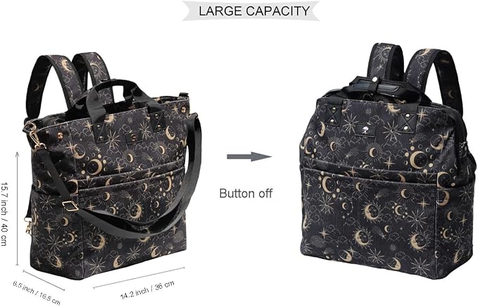 Diaper Tote Bag Totepack Backpack Crossbody Bag 3 in 1 for Women Laptop Backpack Multifunctional with Insulated Pockets - Image 2