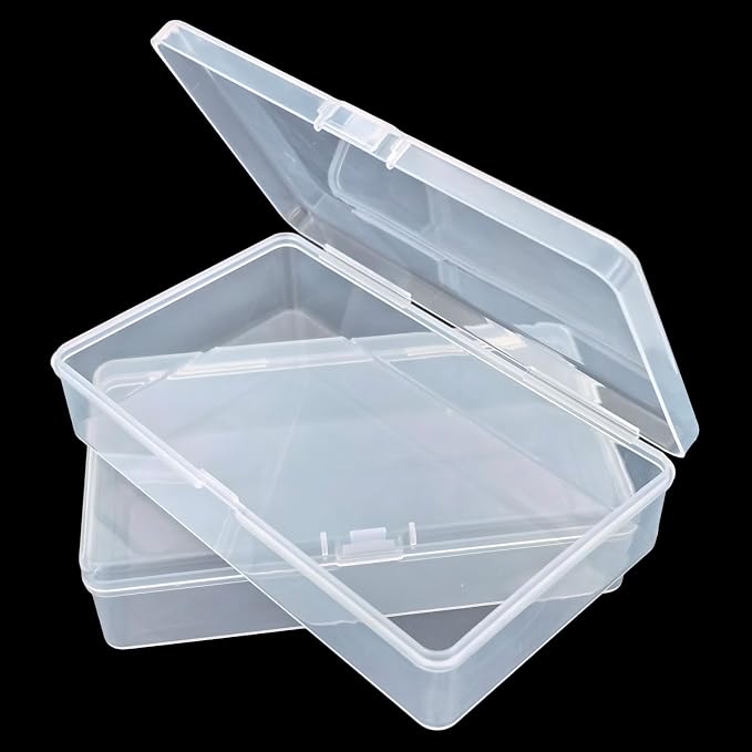 19 Pack Rectangular Clear Plastic Storage Containers | Hinged Lid, For Beads and Small Craft Items, 5.7 x 3.35 x 1.38 inch - Image 4