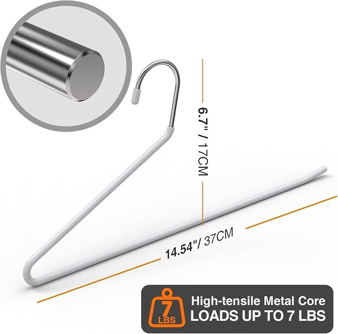 Korpai 20-Pack Open Ended Pants Hangers,Non Slip Space Saving Jean Hanger | No Creases Rubber Coating Heavy Duty Metal Pants Hangers,Trouser Hangers for Jeans,Slack,Skirt,Scarf,Blanket,Ties ect,Grey - Image 2