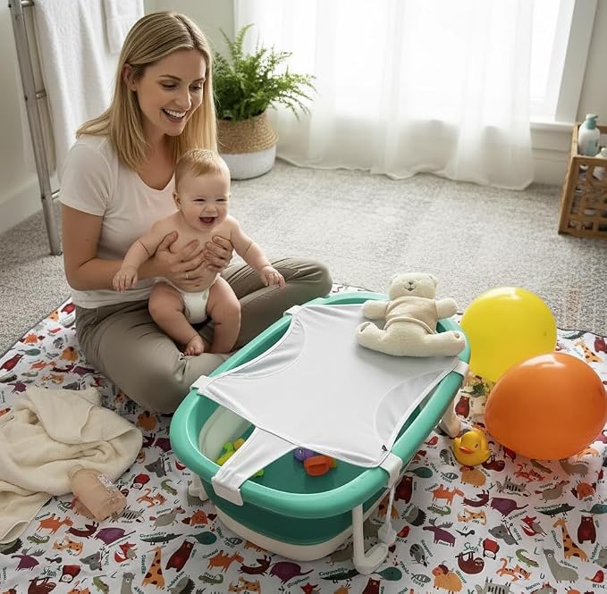 Waterproof High Chair Splat Mat – Machine Washable Floor & Table Protector for Baby Feeding, Art & Crafts, Outdoor Use (Zoo, 57x59 Inch) - Image 5