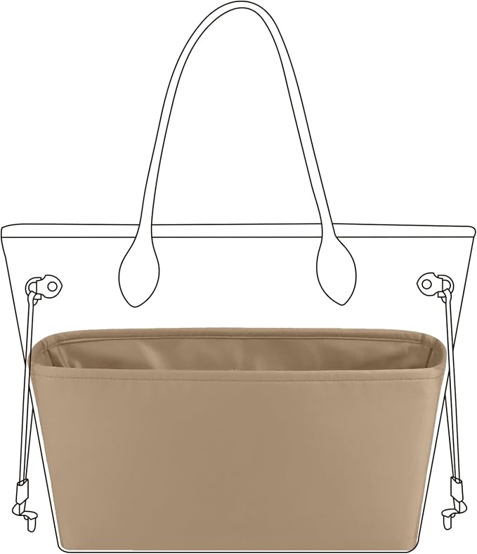 DGAZ Silk Purse Organizer Insert for Neverfullbag(Chai,BB) | Soft and Lightweight,Perfect Fit,Multi-pocket Storage,Bag Protector,Luxury Bag Care,Handmade,for Smooth Bag Organizer by DGAZ