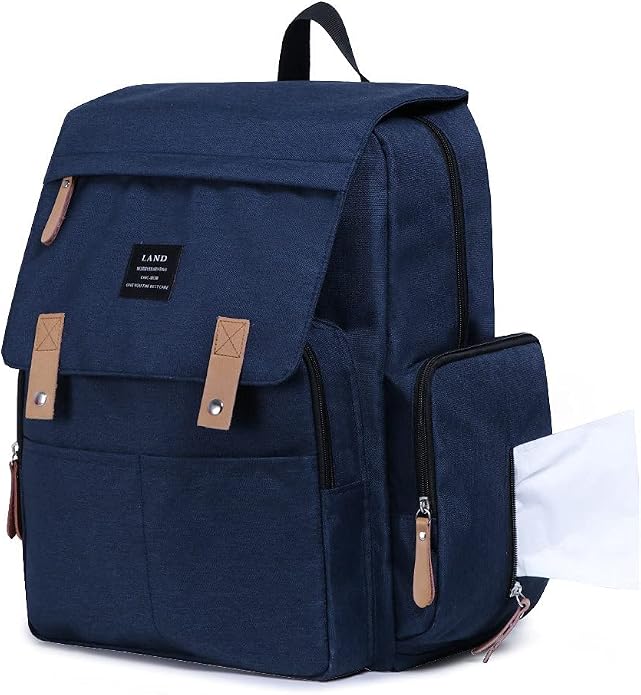 Land diaper bag multi-function waterproof travel backpack nappy bags insulated compartment pockets wipes pocket - Image 3