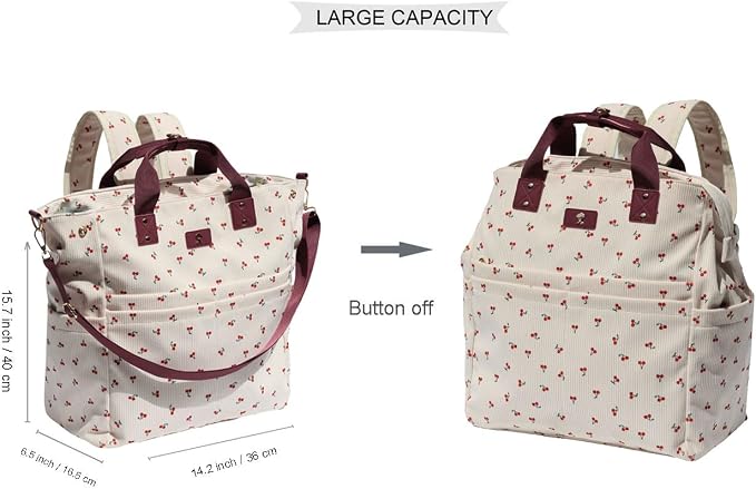 Diaper Tote Bag Totepack Backpack Crossbody Bag 3 in 1 for Women Laptop Backpack Multifunctional with Insulated Pockets - Image 2