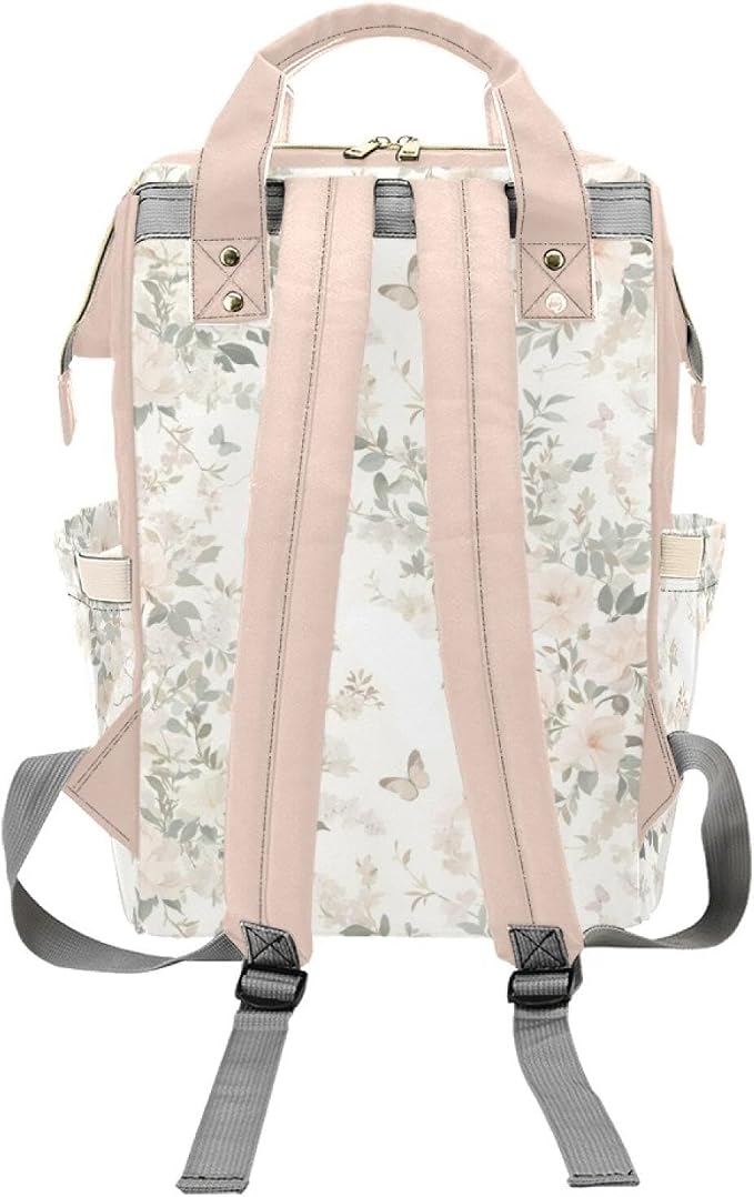 Floral Personalized Baby Diaper Bag – Custom Name Waterproof Nappy Backpack with Multi Compartments – Stylish Gift for Mom, Dad, Baby Shower & Outdoor Travel - Image 4