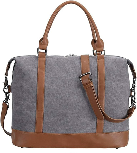 Bluboon Travel Tote Bags with Zipper Ladies Canvas Bag Weekender Overnight Bag for Women Carry on Duffel Bag Trolley Sleeve by BLUBOON
