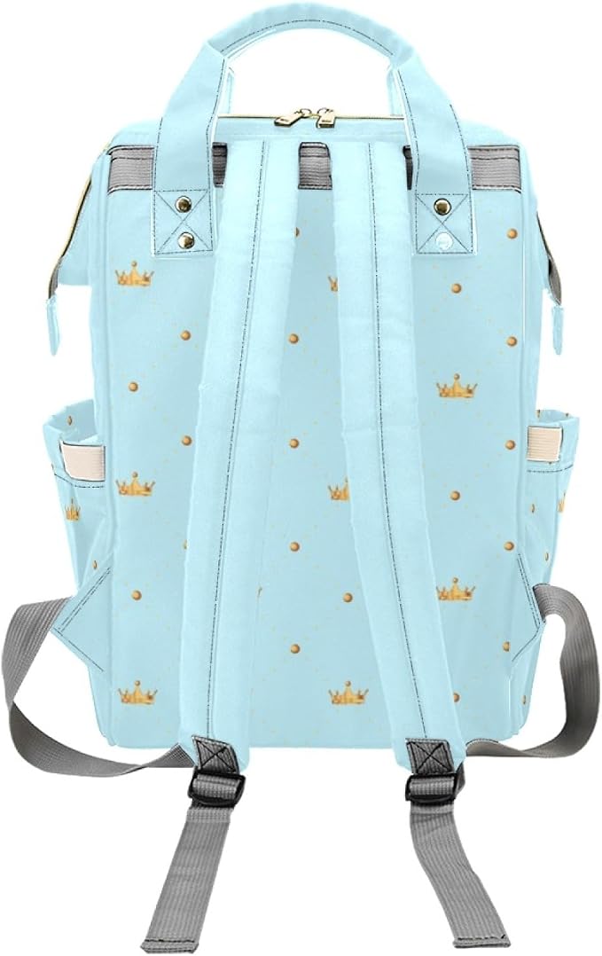 Custom Baby Diaper Bags with Name, Prince Personalized Diaper Bag Backpack Mommy Bag Diaper Nappy Bags Casual Daypack Travel Shoulder Bag for Mom - Image 4