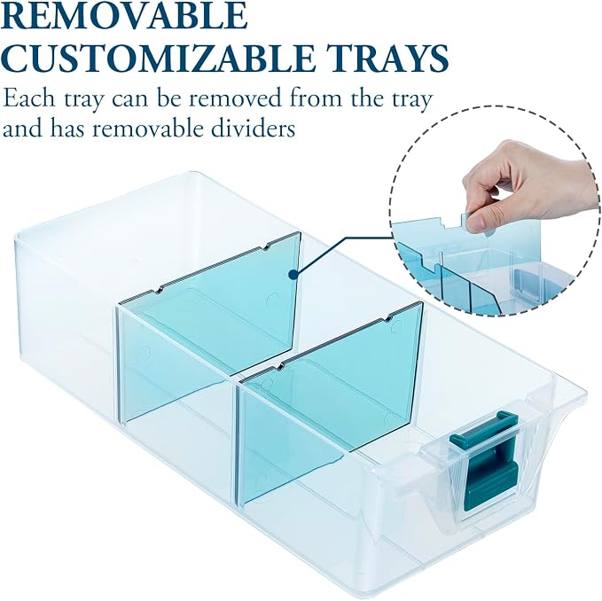 MyGift 11 Inch Craft Storage Organizer Case With 6 Drawers | Customizable Trays, Expandable Storage, Removable Dividers, 6 Drawers, 24 Compartments, Extra Trays Sold Separately - Image 3
