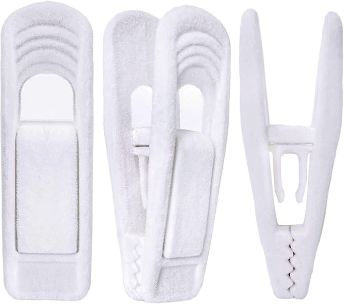TOFIIGREM White Velvet Hangers Clips 40 PCS, Pants Hangers Velvet Clips Easily Add to Velvet Hanger, Skirt Suit Pants Clothes Velvet Hangers, Baby Kids Hangers Clips by TOFIIGREM