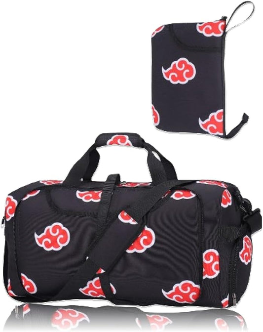 Anime Gym Bag for Women Men - Foldable Large Workout Travel Soccer Basketball Sports Tactical Camping Weekender Overnight Expandable Foldie Carry On Duffle Bag with Shoe Compartment, 55L (Akat) by CrownLimitedSupply