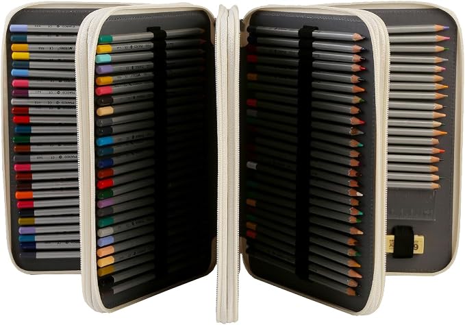 200 Slots Colored Pencil Case Organizer, 4 Layer Bag | Twill Oxford fabric,203 elastic loops,detachable handle,for travel, home storage,drawing tools,creative gifts - Image 2