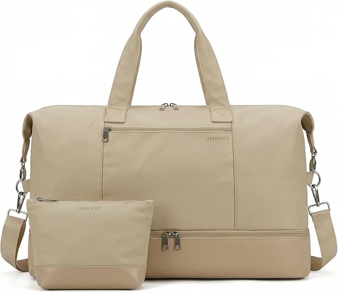 Oeihuivt Weekender Bags for Women with 3 Extra Pack - 21 Inch Large Travel Duffel Bag Set with Shoe Compartment, Heavy-Duty nylon Carry On Overnight Tote by Oeihuivtweekenderbag