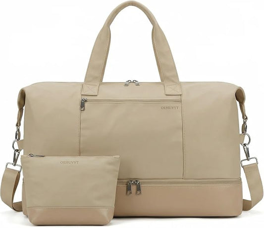 Oeihuivt Weekender Bags for Women with 3 Extra Pack - 21 Inch Large Travel Duffel Bag Set with Shoe Compartment, Heavy-Duty nylon Carry On Overnight Tote by Oeihuivtweekenderbag