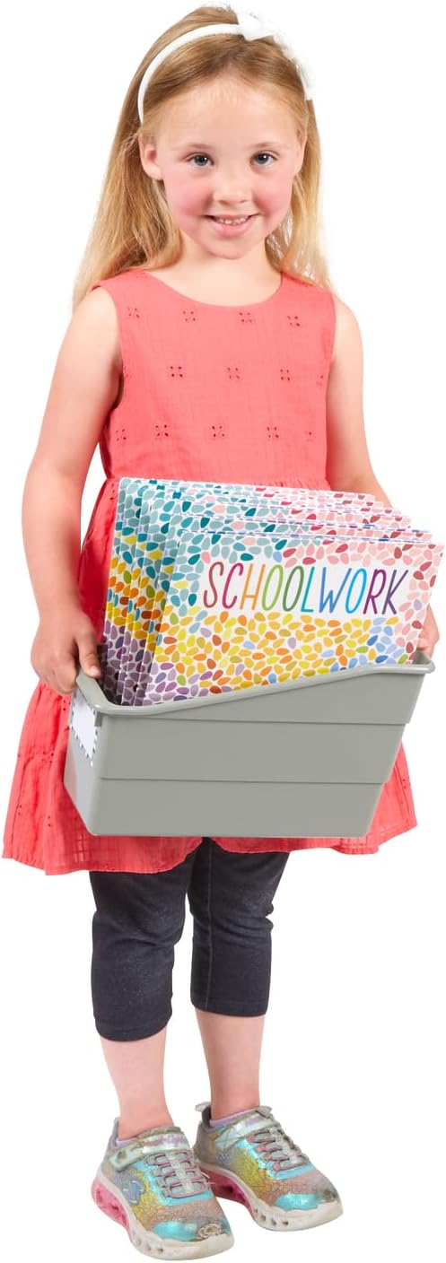Really Good Stuff Durable Book & Binder Holder, 6-Pack, Pebble | 5.5" x 12.5" x 7.5", Classroom Organization, Storage Solution, Sturdy & Versatile - Image 5