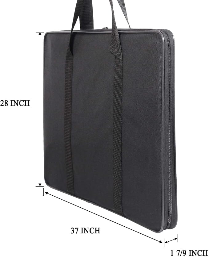 JJRING 37x28 Inch Wire Framed Art Portfolio Case Bag, Black | Nylon Portfolio Tote Storage Bag For Artworks, Posters, Drawings, And Prints - Image 6