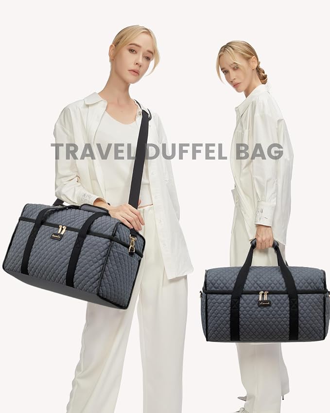 LOVEVOOK Travel Duffle Bag - Weekender & Overnight Bag with Toiletry & Wet Pocket, Carry-On Size, 3pc Set - Image 5