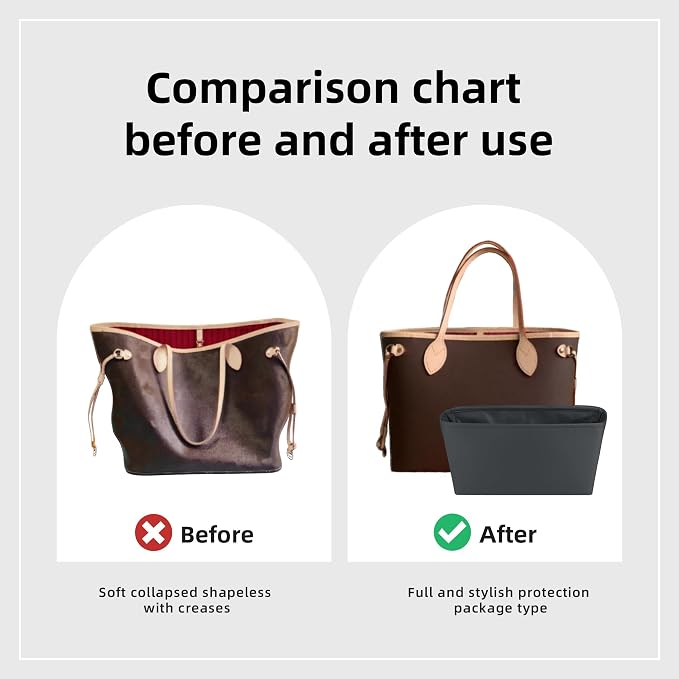 DGAZ Purse Organizer Insert Fits Neverfull-Mini/PM/MM/GM Bags，Silk Bag Organizer，Luxury Handbag & Tote Shaper（MM, Grismeyer） | Soft and Lightweight,Perfect Fit,Multi-pocket Storage,Bag Protector,Luxury Bag Care,Handmade,for Smooth Bag Organizer - Image 4