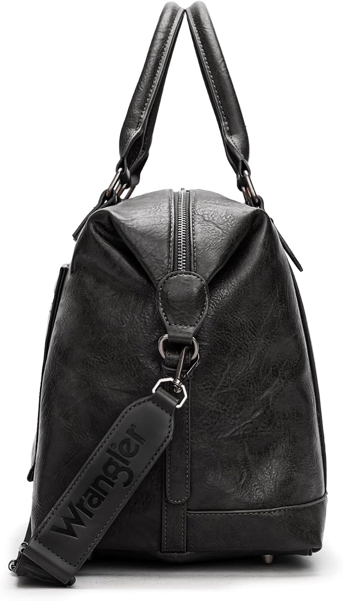 Wrangler Duffel Bag Large Travel Weekender Bag for Women Waterproof Carry on Overnight Bag for Gym,Trips,Weekends,Black - Image 4