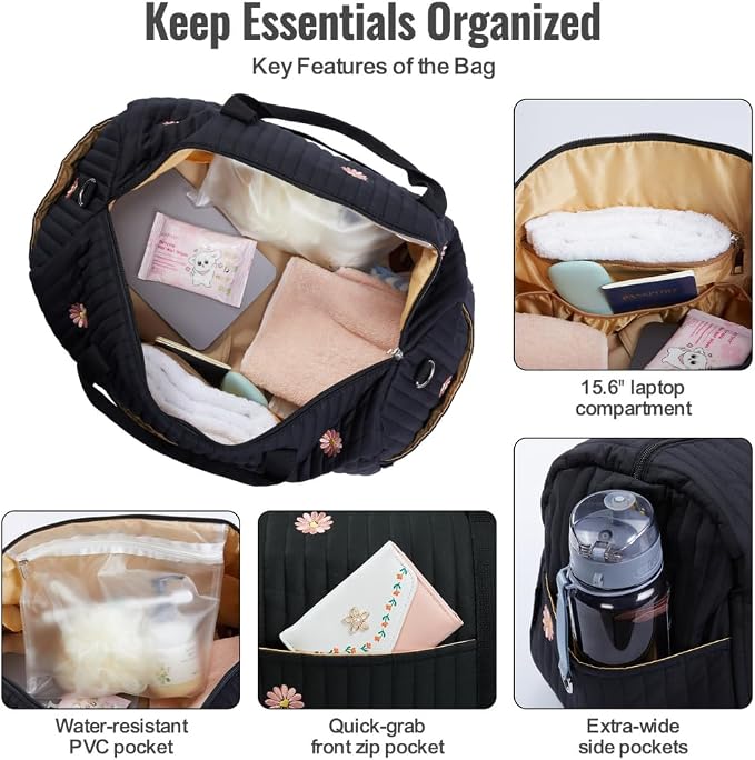 Women’s Travel Duffel Bag – Large Weekender & Overnight Travel Bag with Wet Pocket, Carry-On Friendly, Ideal as Hospital or Maternity Bag for Labor and Delivery - Image 6