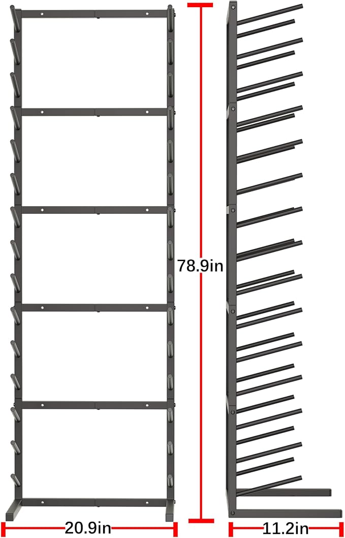 GIOTORENT Wall Mount Blueprint Storage Rack,15-Tier Heavy Duty Blueprint Holder for Construction Plan, Posters,Vinyl Rolls, Art Prints, Max 30lb/Arm, Easy Mount for Home, Office(Matte Black) - Image 3