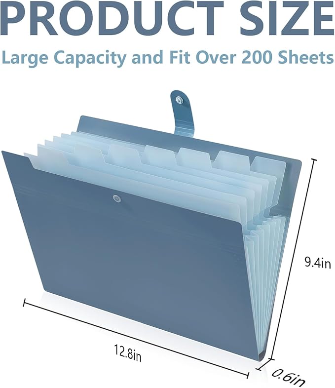 2Pack Accordion File Organizer Expanding File Folder with 8 Pockets Office | Letter Size Portable Paper Document Organizer for Office Home Business Supplies, Student Classroom Storage - Image 2