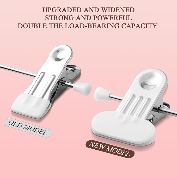 Clothes Pants Skirt Hangers with Wide Clips 12 Inch 50 Pack, White | Non-Slip,Adjustable metal wide clips,Space-Saving,Heavy duty, for pants/skirt/dress/trousers/jeans/shorts/leggings, women,men - Image 2