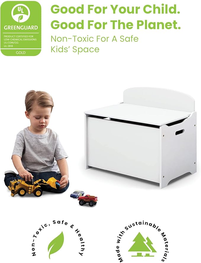Delta Children MySize Deluxe Toy Box, Bianca White - Image 4