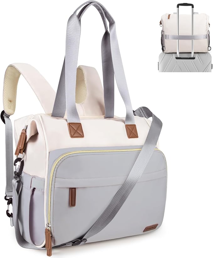 Diaper Bag Backpack Mommy Bag Large Capacity Diaper Backpack Travel Essential Baby Diaper Bag for Mom and Dad, Black (Blue & Creamy-White) by Pripher