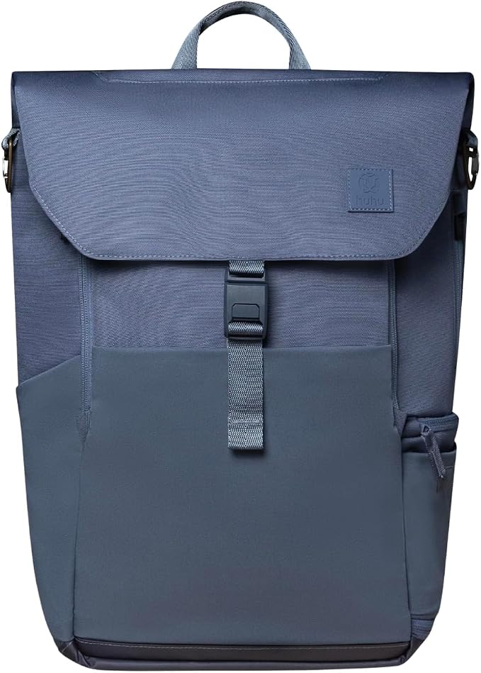 Huhu Diaper Bag Backpack – Large Baby Bag for Moms & Dads – Water-Resistant, Unisex Travel Kit for New Parents – Includes Changing Pad and 2 Organizer Pouches (Dusky Blue) by Huhu