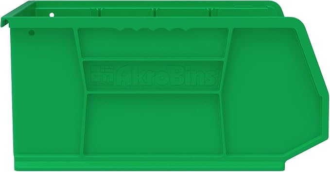 Akro-Mils 30250 AkroBins Plastic Storage Bins, 15"x16"x7", Green, 6-Pack | Space-Saving Stackable Bins for Garage, Pantry, Craft Organization - Image 2