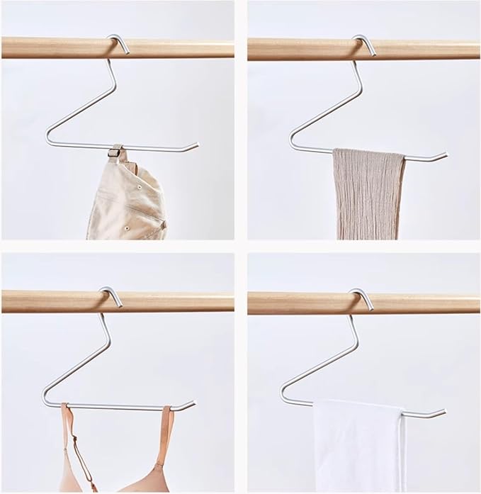Premium Matte Silvery Aluminum Pants Hanger 10 Pack, 13.7” Extra Smooth & Durable Metal Shirt Dress Hanger,Aluminum Alloy Hanger,Clothing Support,Clothing Hang - Image 2