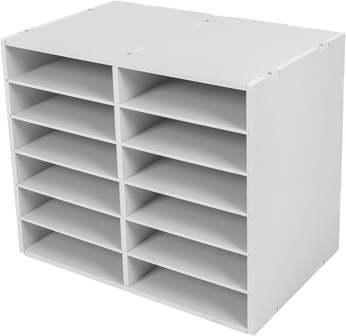 Mail Sorter Desktop, White Student Mailbox for Classroom, 12 Compartments Literature Organizer, Sheet Sorter, Paper Organizer for Home School Office (12 Slots White) - Image 7