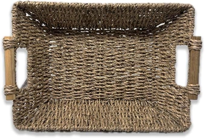 12 Pack Premium Handmade 14" Kalani Seagrass Baskets with Bamboo Handle – Rustic Boho Organizers for Bathroom, Events, Kitchen Pantry, Living Room & Entryway - Bulk Supply Set - Image 7