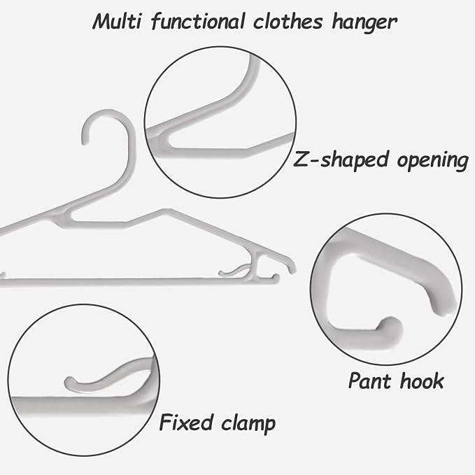 Clothes Hangers 16.5", Blouse Hanger with Z-Shape Opening, Short Neck Hangers for Closet, Coat Hanger for Adults Suit, Hoodies, Shirts, Jacket, Plastic Shirt Hangar for Men Grey, 20 Pack - Image 4